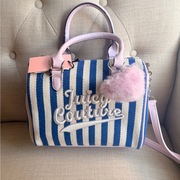 Juicy Couture blue stripe speedy satchel - Picture 2 of 3